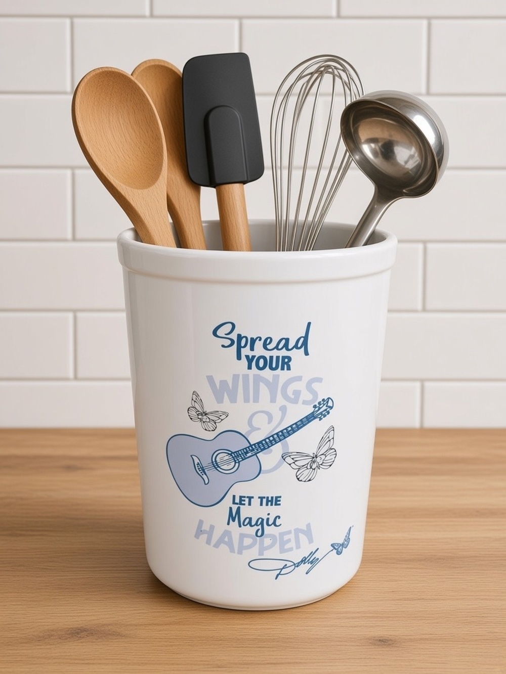 Dolly Parton White Ceramic Utensil Holder